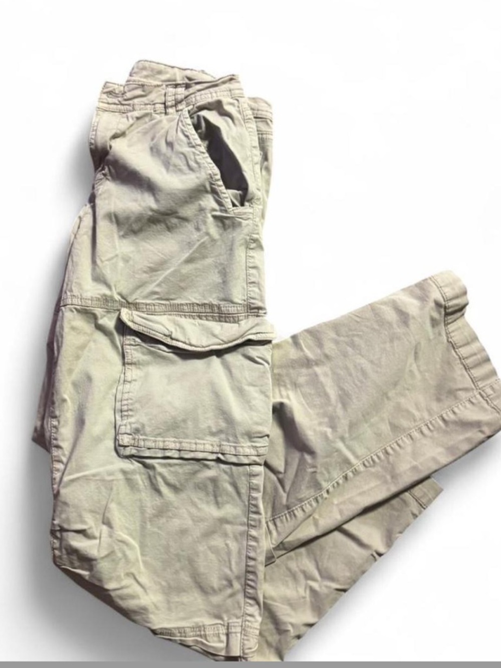 Garage Women’s Cargo Pants in Light Khaki Mid Rise Loose Fit (size 5)